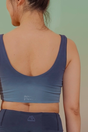 nice to meet me Damen vegan Crop Tank Reversible Farbverlauf Blau